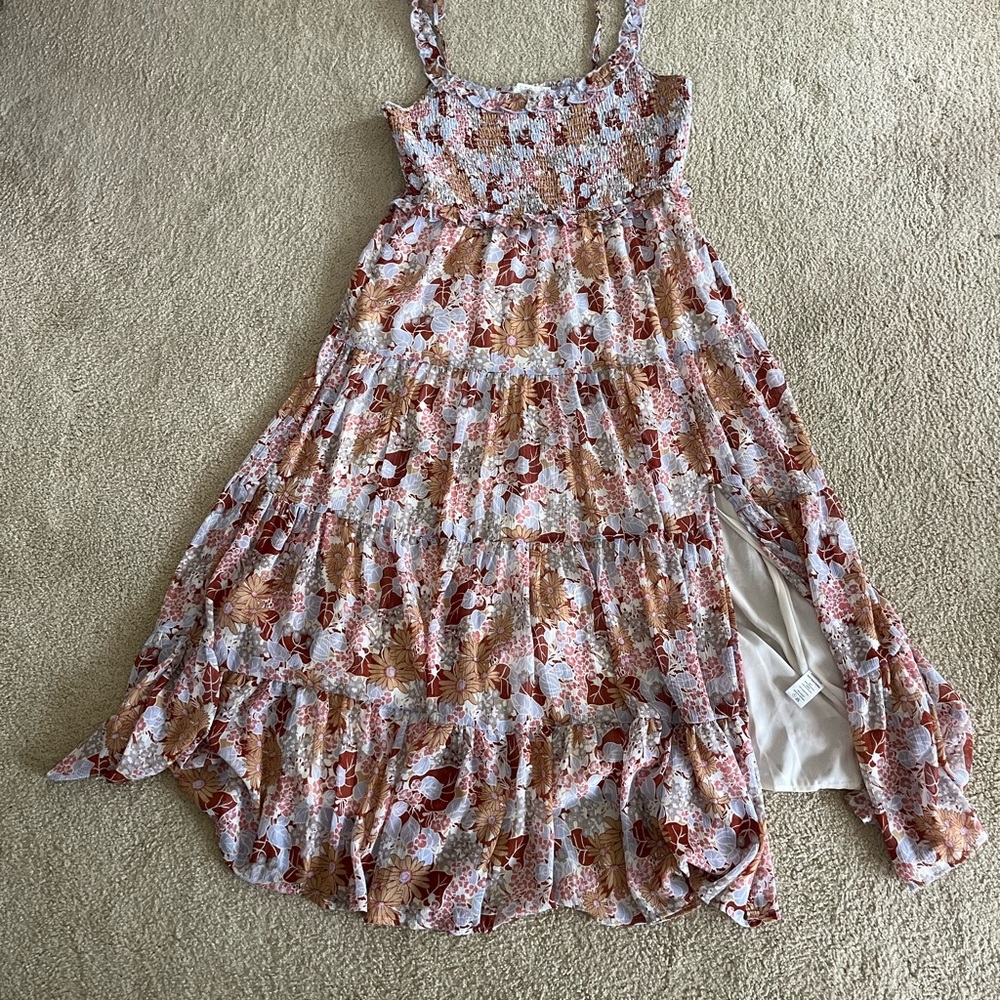 Astr the label Floral Sundress in Pink and Tan